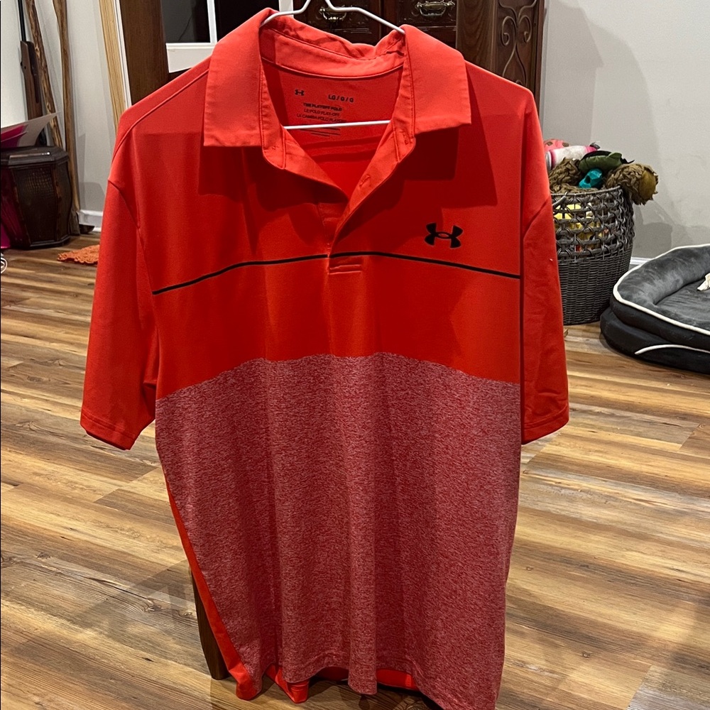 Under Armour Men's Two-Tone Red Polo Shirt